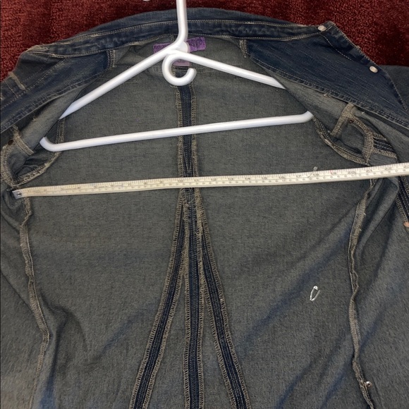 Women's Spring Fashion Ripped Holes Maxi Long Denim Jacket Trench Coat - Picture 6 of 6